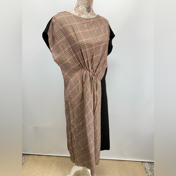 ZARA Tan and Black Asymmetrical Fitted Dress size L - Picture 10 of 16